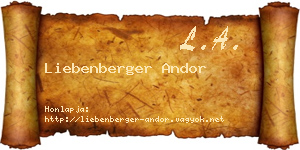 Liebenberger Andor névjegykártya