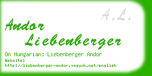 andor liebenberger business card